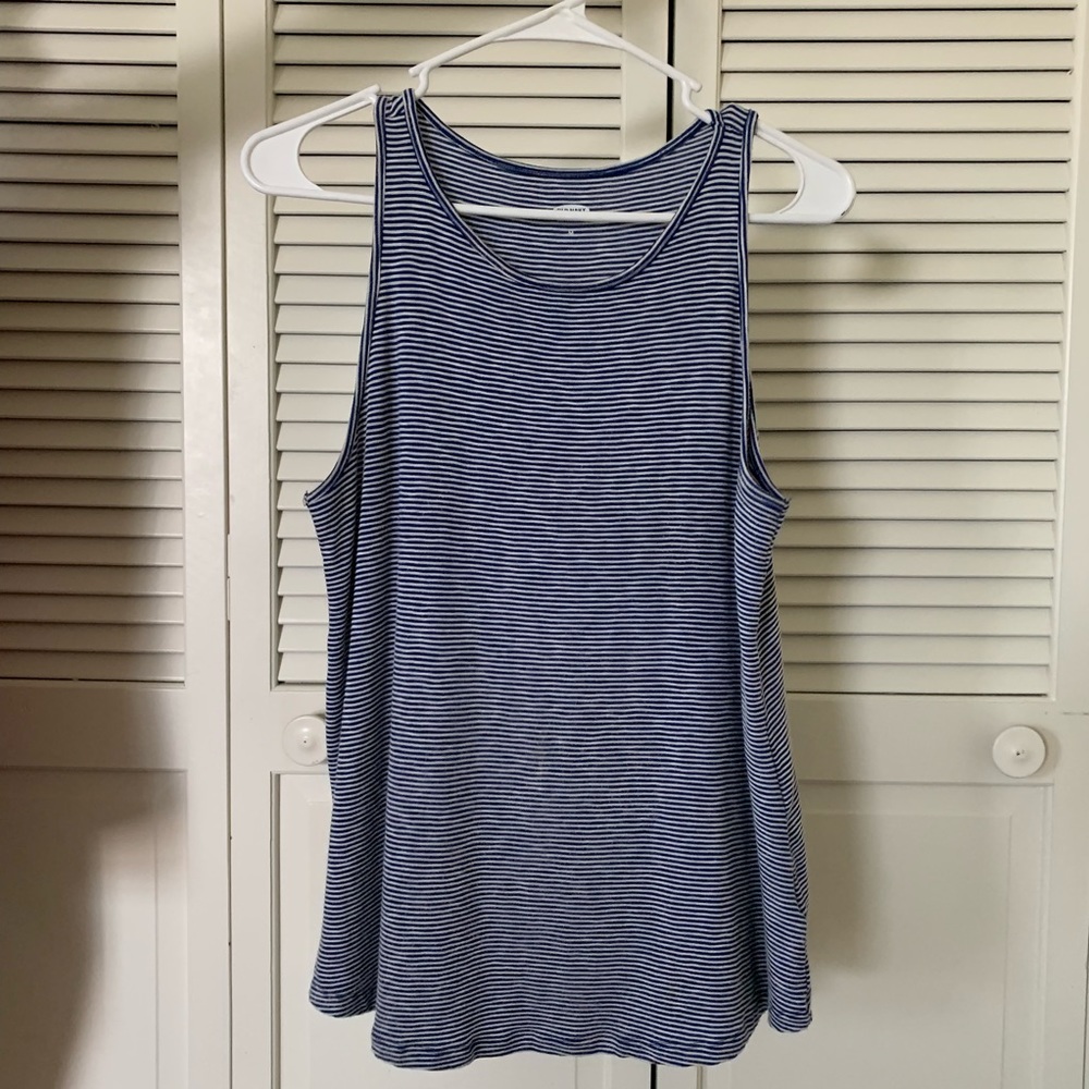 Blue and White Tank
